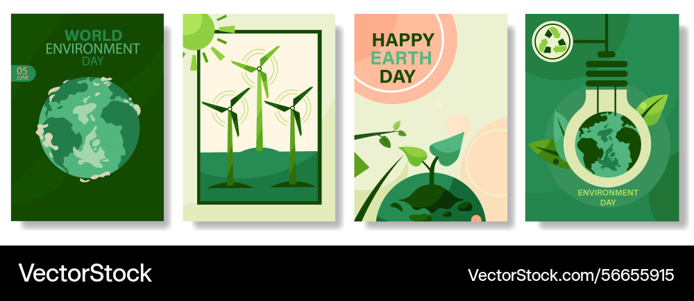 Green pattern background world environment day Vector Image