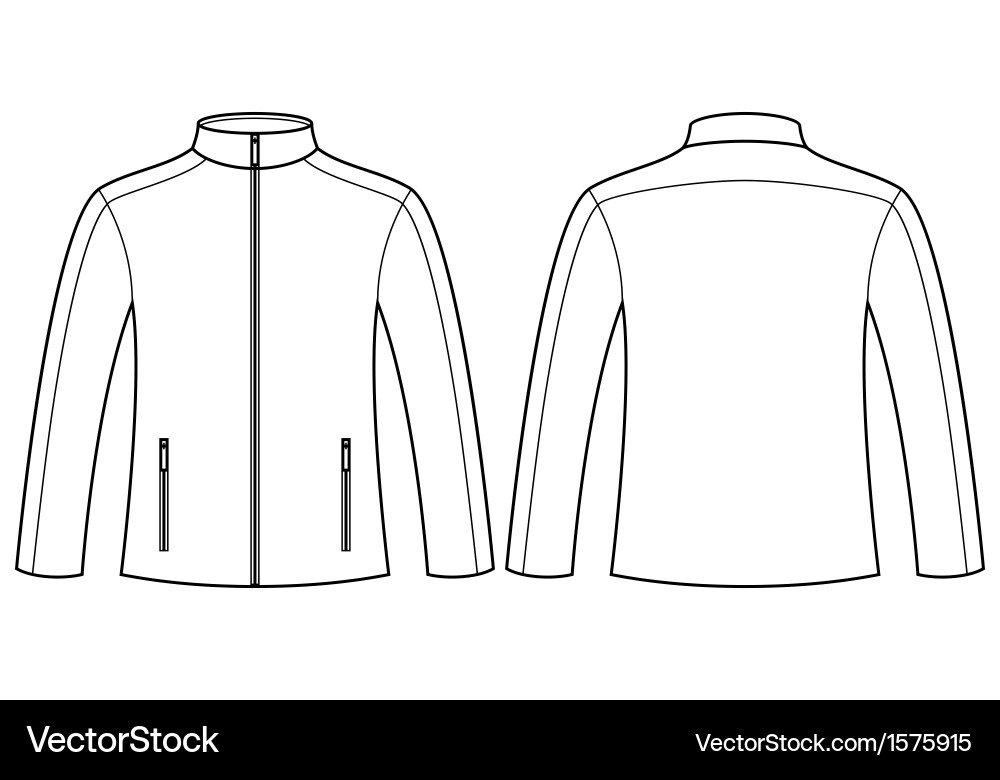 Jacket template - front and back vector image