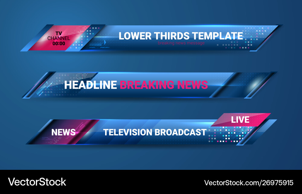 News Lower Thirds Template Vector Image