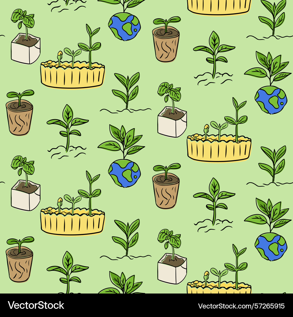 Seamless pattern with sprouts Vector Image
