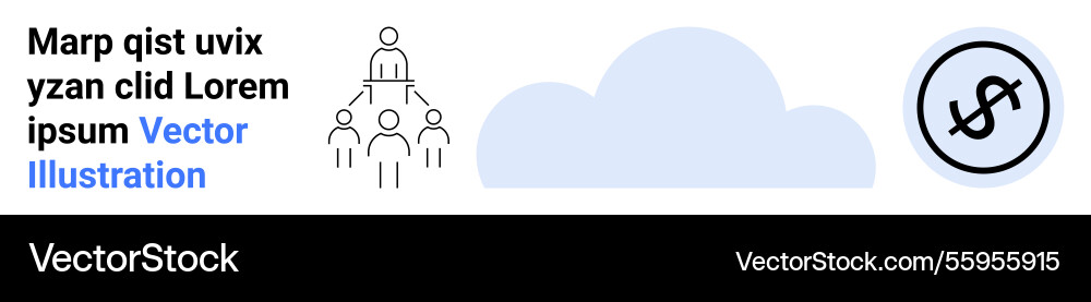 Team structure diagram cloud element Team structure diagram cloud element vector image