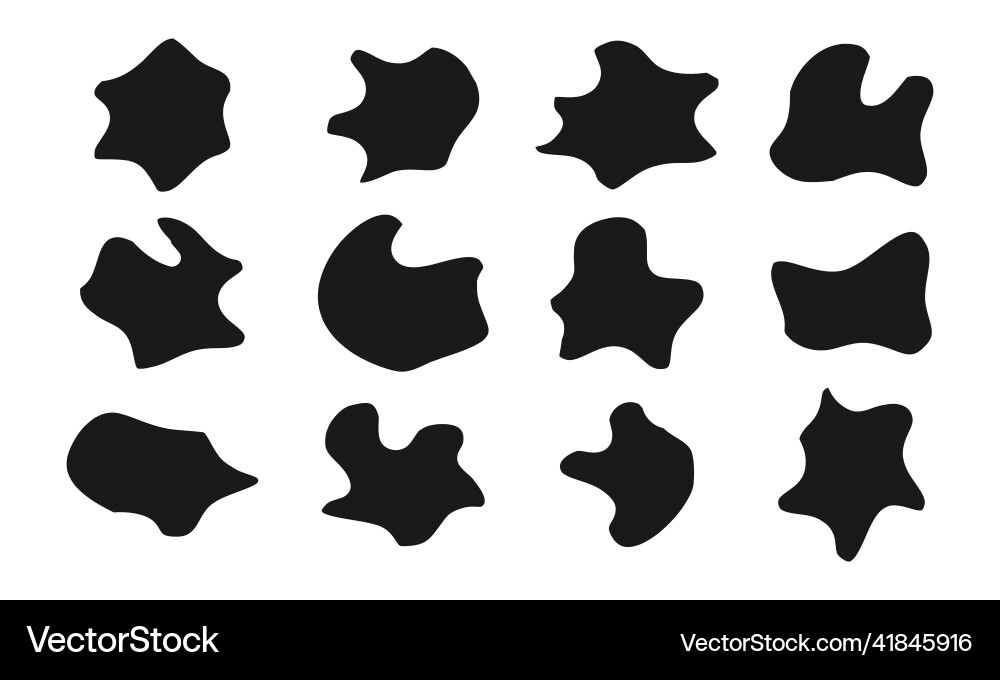 Blob shapes set random blotch inkblot stone Blob shapes set random blotch inkblot stone vector image