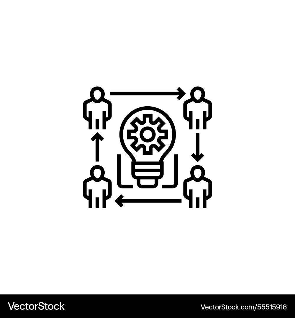 Brainstorming outline icon linear style sign Brainstorming outline icon linear style sign vector image