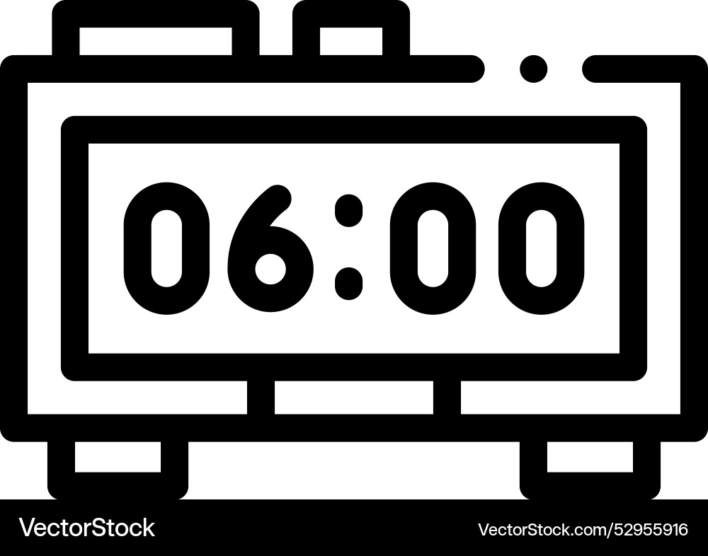 Digital clock icon thin linear style design Digital clock icon thin linear style design vector image