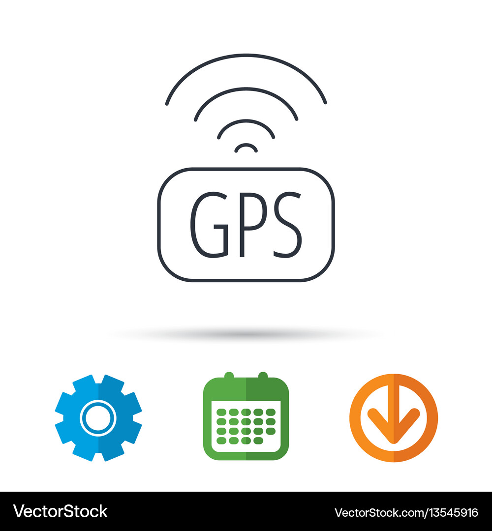 Gps navigation icon map positioning sign Gps navigation icon map positioning sign Vector Image