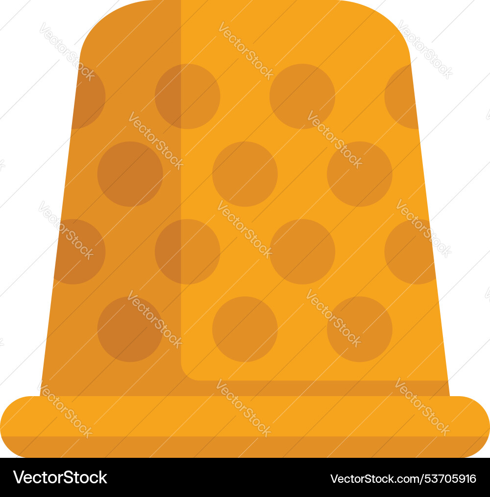 Metal sewing thimble protecting finger while Metal sewing thimble protecting finger while vector image