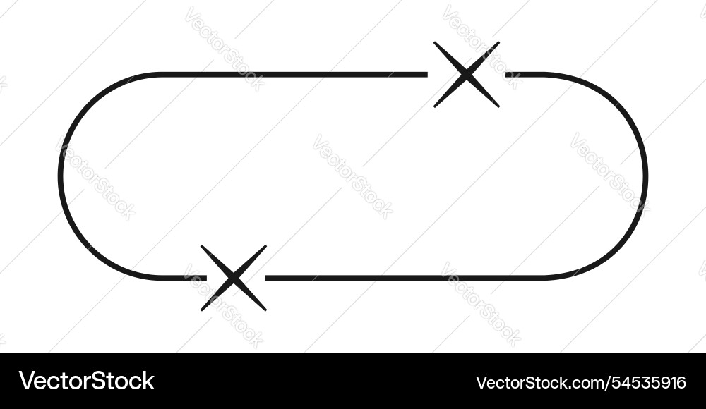 Rectangular oval frame with twinkle icons boho vector image