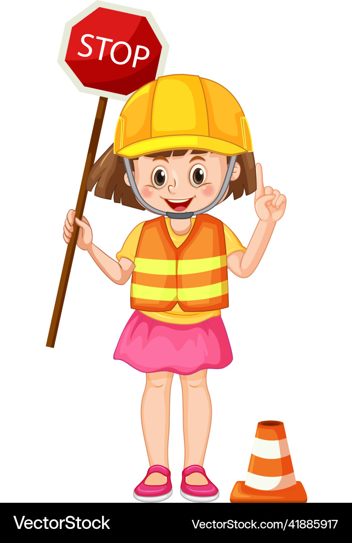 A girl wearing engineering uniform vector image