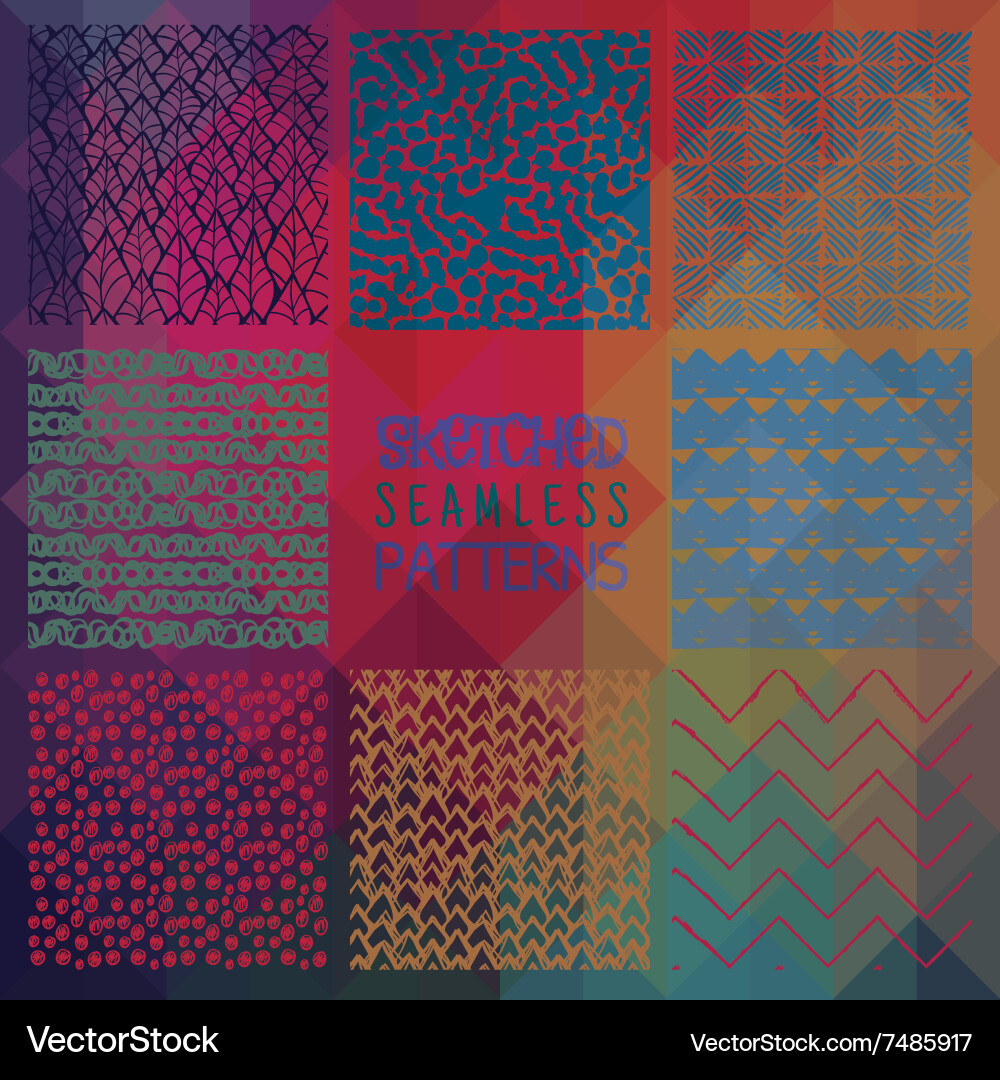 Abstract seamless patterns on triangular vector image