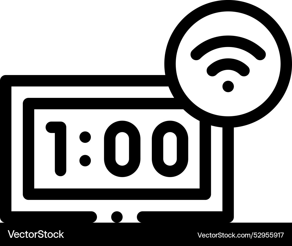 Digital clock icon thin linear style design Digital clock icon thin linear style design vector image