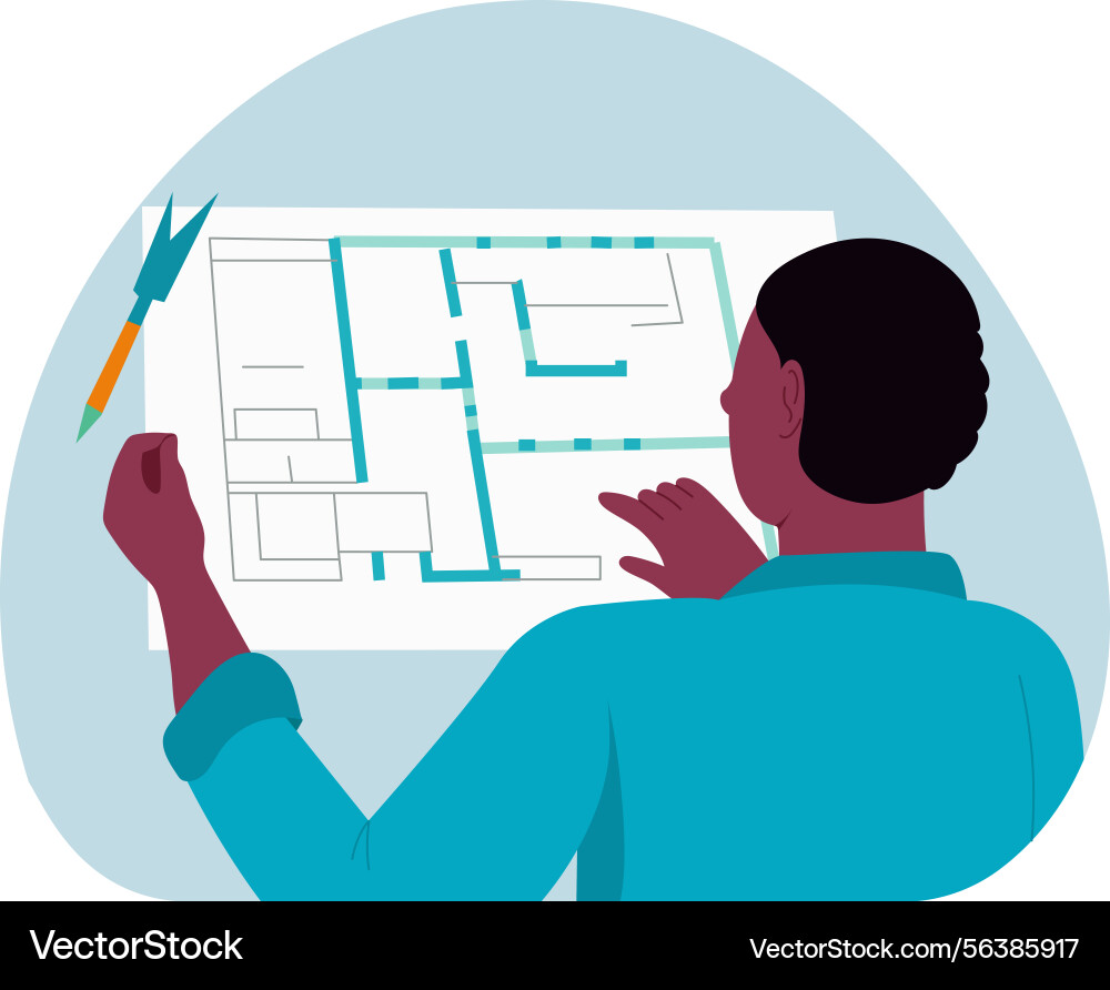 Flat style showing a character drawin Vector Image
