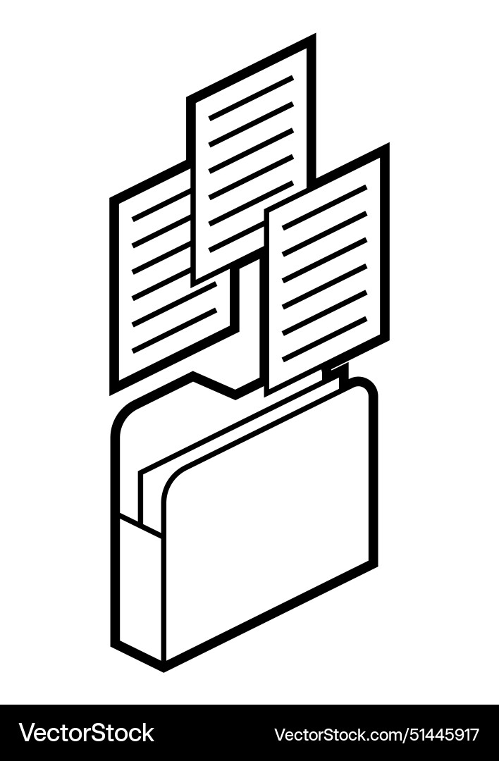 Folder for paper icon in isometry storage Folder for paper icon in isometry storage vector image