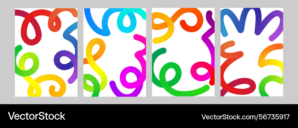 Line gradient shapes abstract color object kid vector image