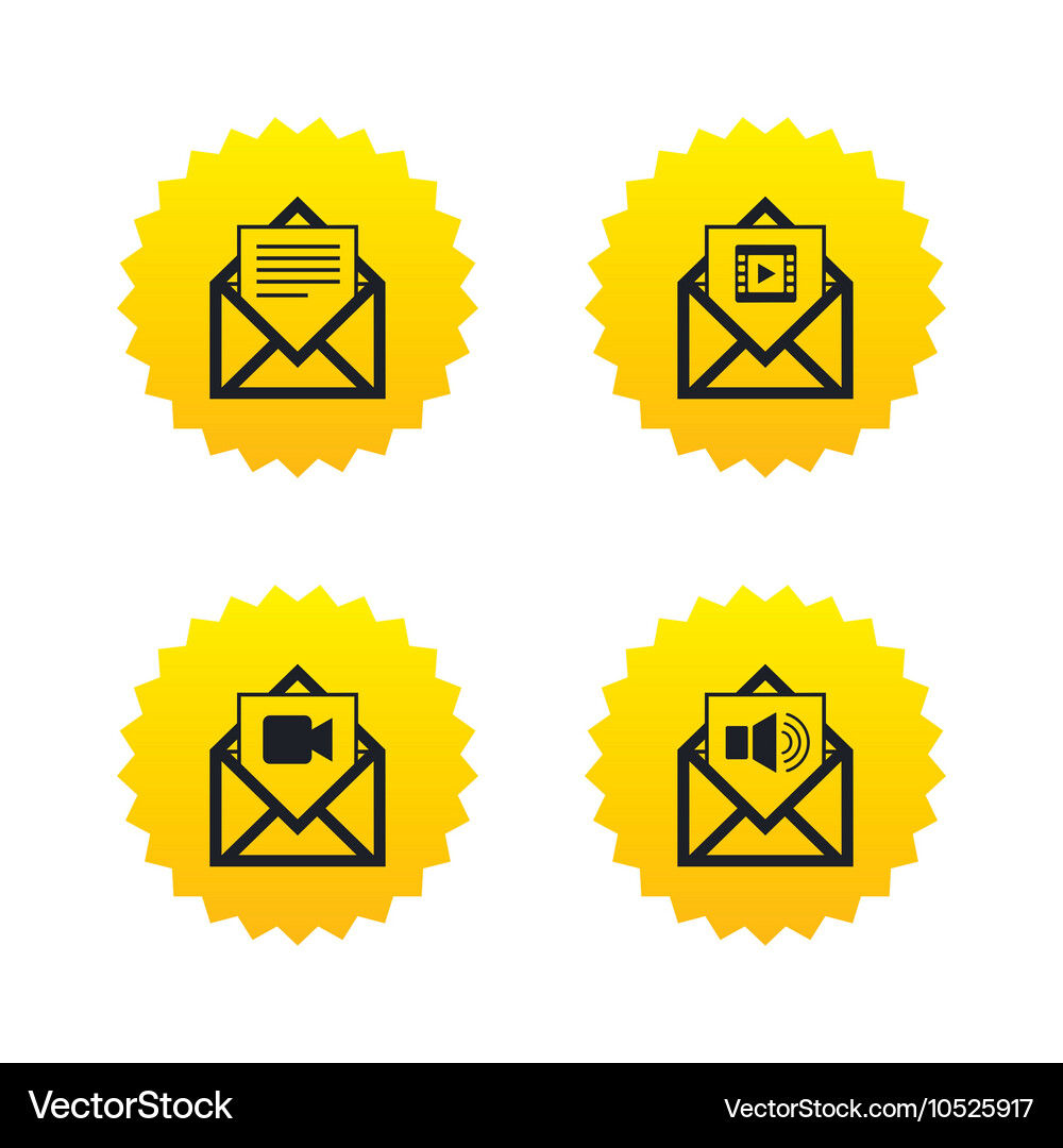 Mail envelope icons message document symbols Vector Image