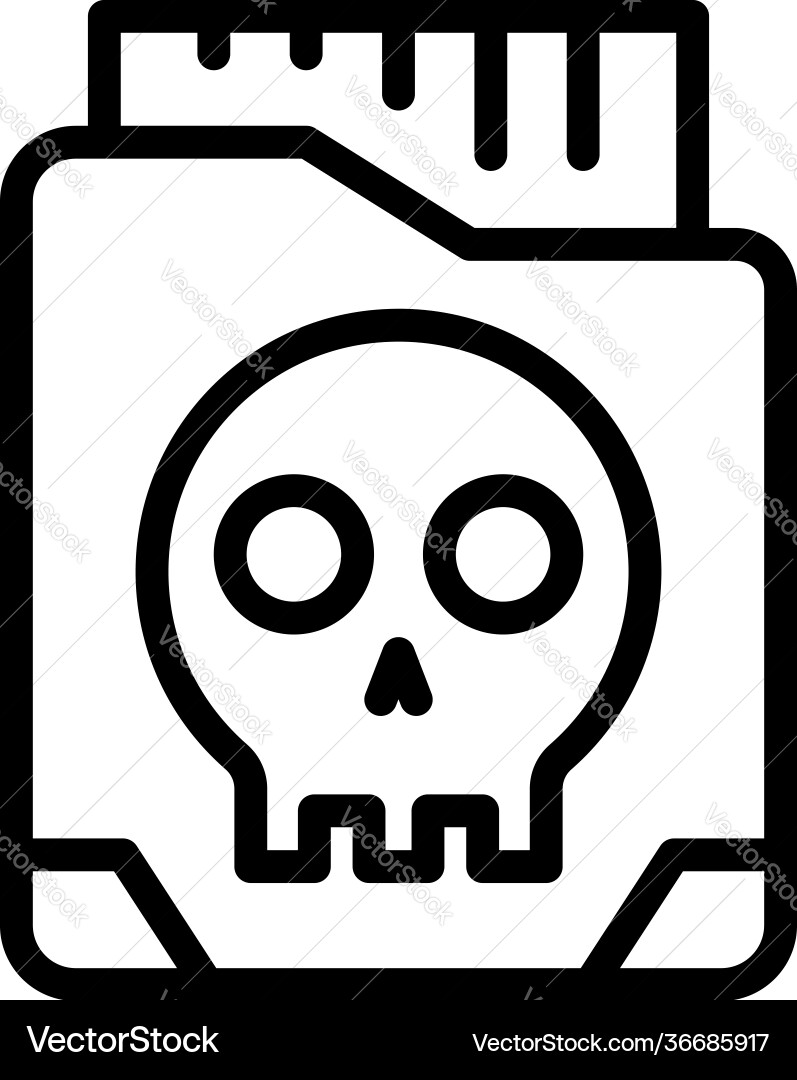 Malware folder icon outline style Malware folder icon outline style vector image