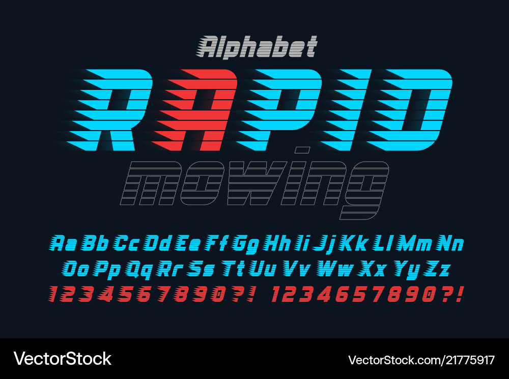 Racing Speed Font Alphabet Vector Image