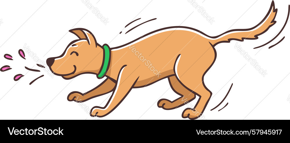 Running Canine - Dynamic Motion Vector Image