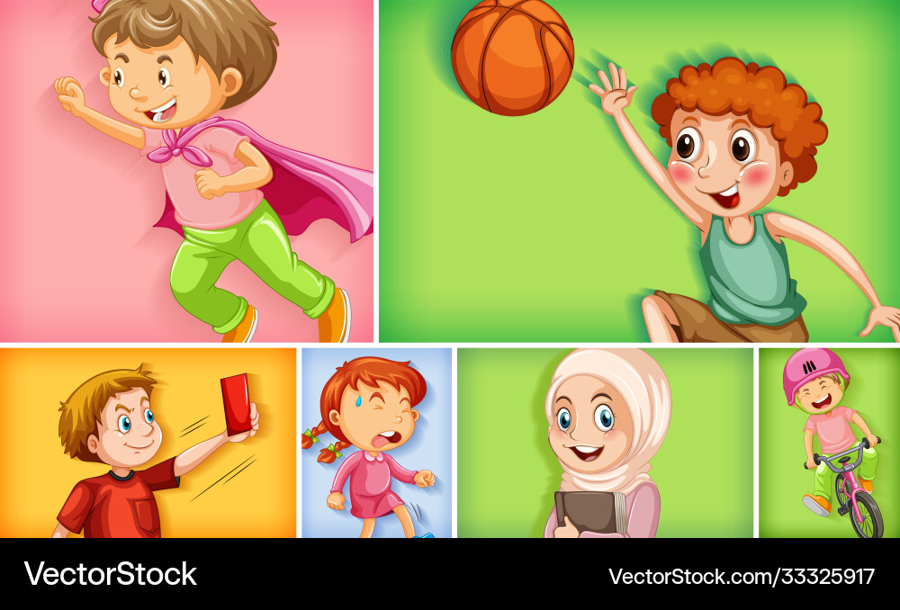 Set different kid characters Set different kid characters vector image