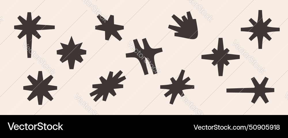 Abstract geometry y2k star element set Vector Image