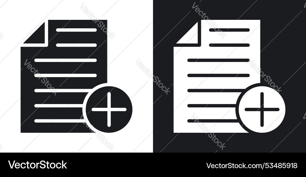 Add documentline in thin line black color flat Add documentline in thin line black color flat vector image