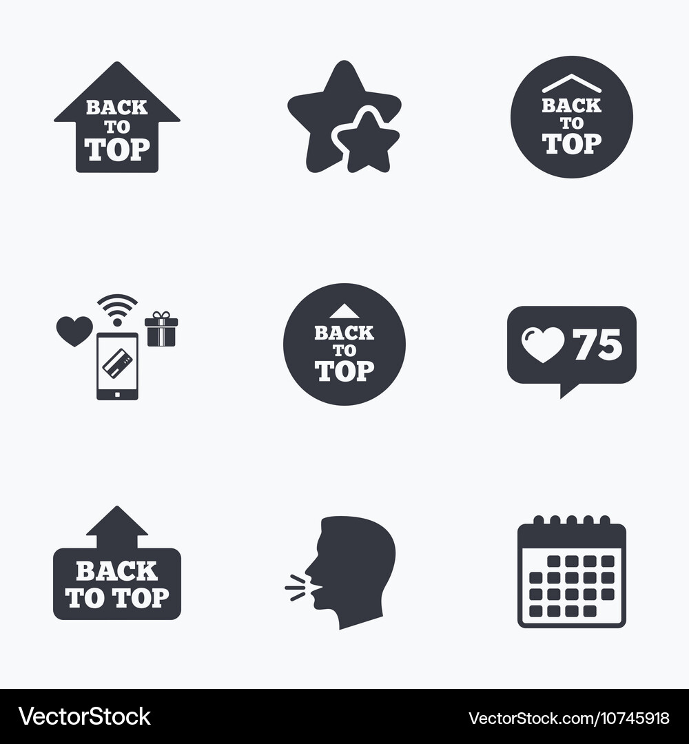Back to top signs scroll up with arrow Vector Image