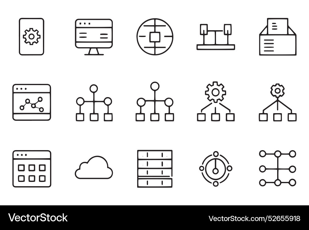 Data structure and analysis concept related black Data structure and analysis concept related black Vector Image
