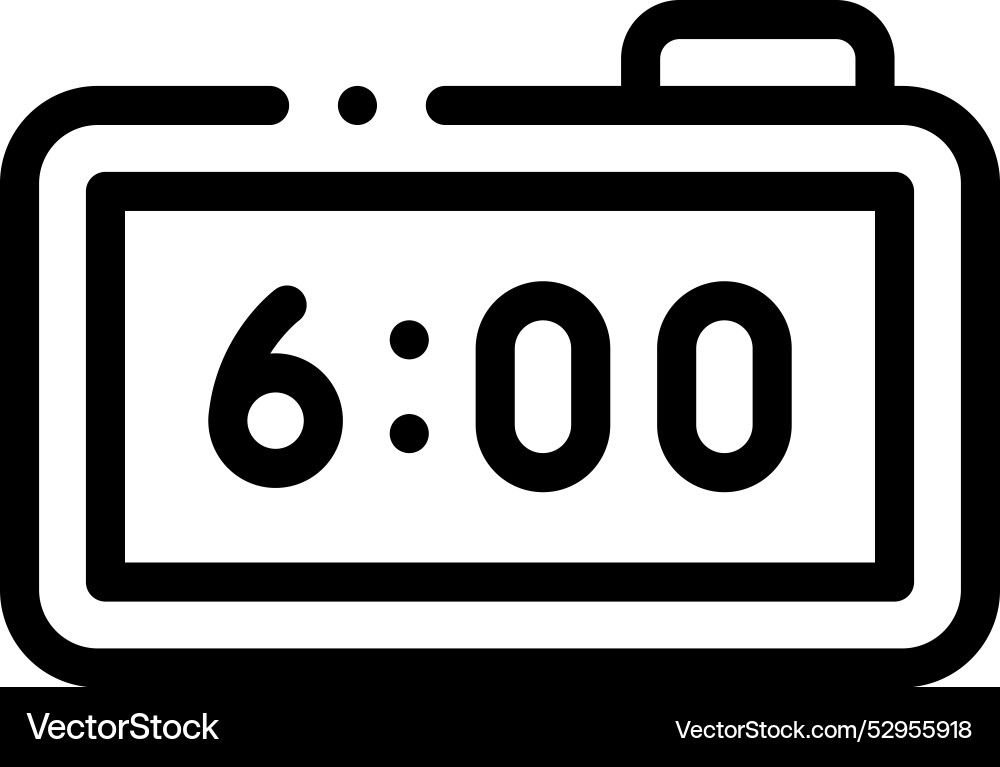 Digital clock icon thin linear style design Digital clock icon thin linear style design vector image
