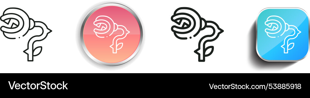 Enemy icon thin linear regular and button style vector image