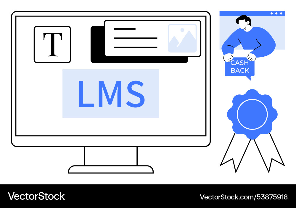 Learning management system interface Learning management system interface Vector Image