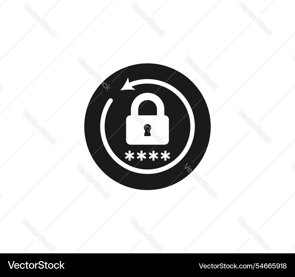 Reset or change password symbol in flat style vector image