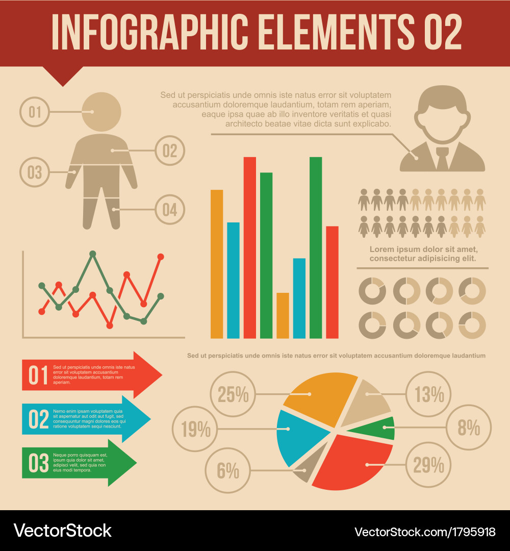 Retro infographics elements set 2 information Vector Image