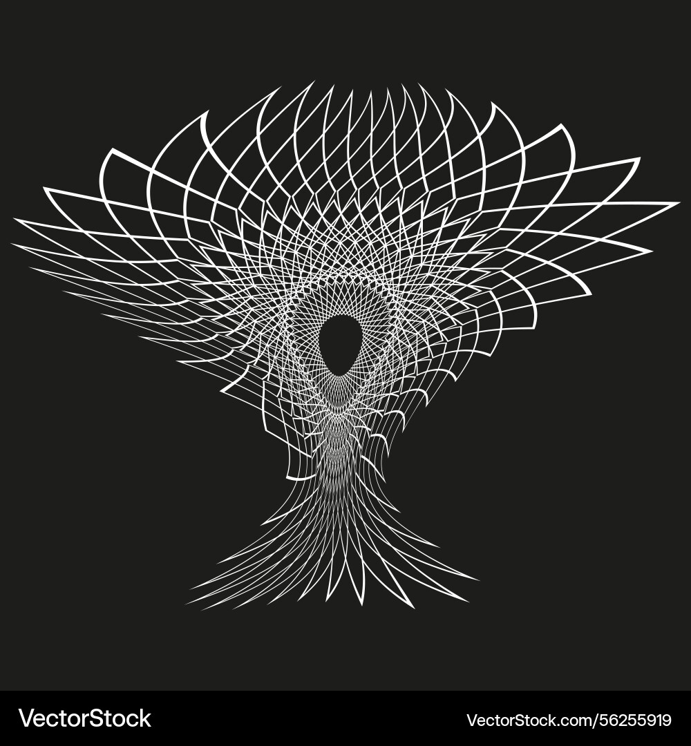 Abstract drop mesh spiral curve structure dynamic vector image