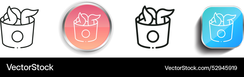 Chicken icon thin linear regular and button style Vector Image