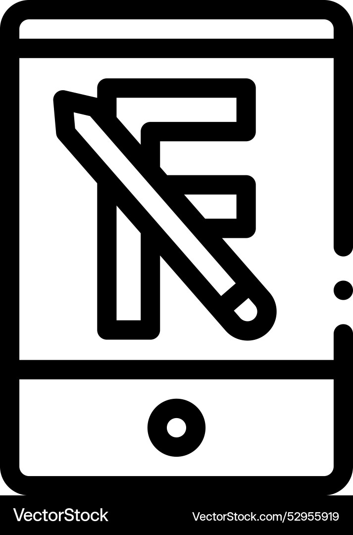 Digital drawing icon thin linear style design Digital drawing icon thin linear style design vector image