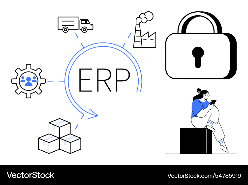 Erp integration with supply chain security Vector Image