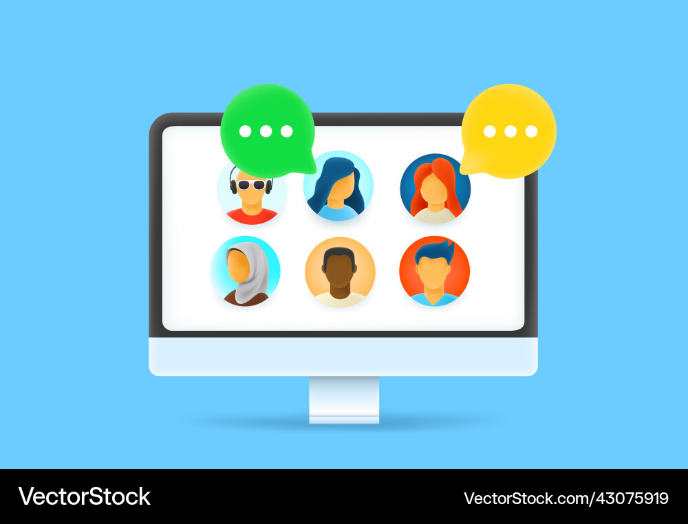Making conference via internet connection Vector Image