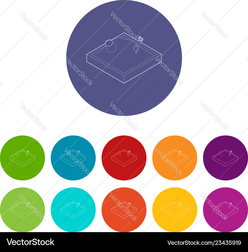 Sandbox icons set color Sandbox icons set color vector image