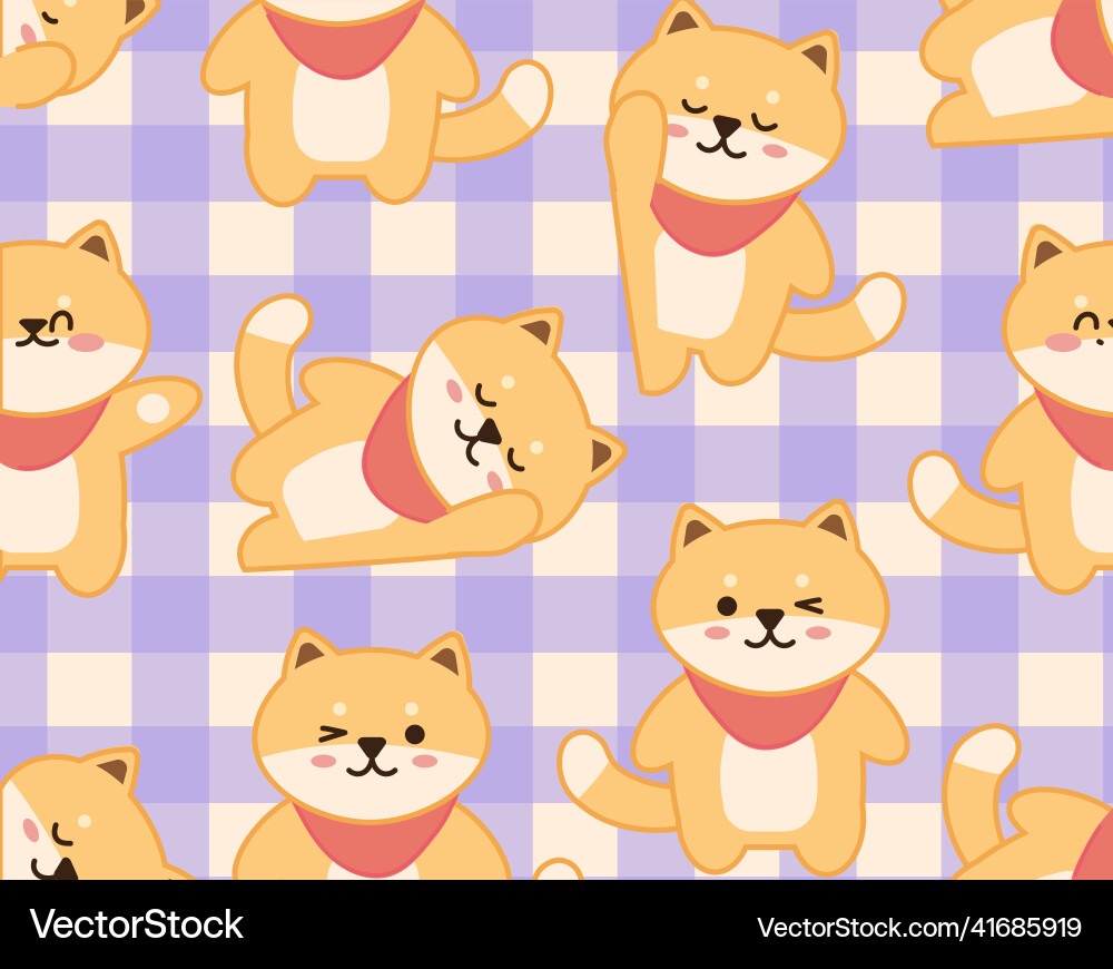 Seamless pattern with cat Seamless pattern with cat vector image