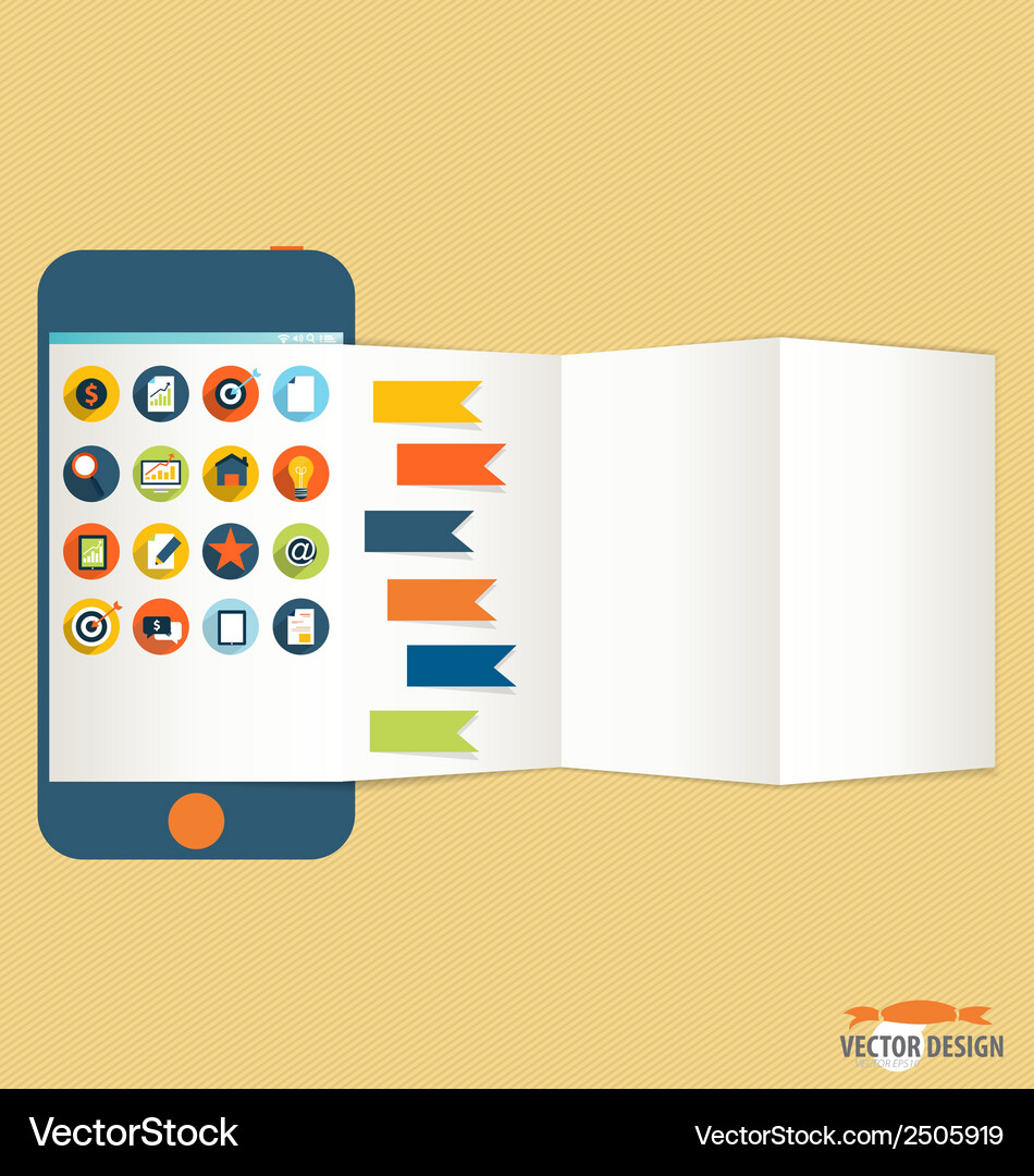 Touchscreen device with application icon and note Vector Image