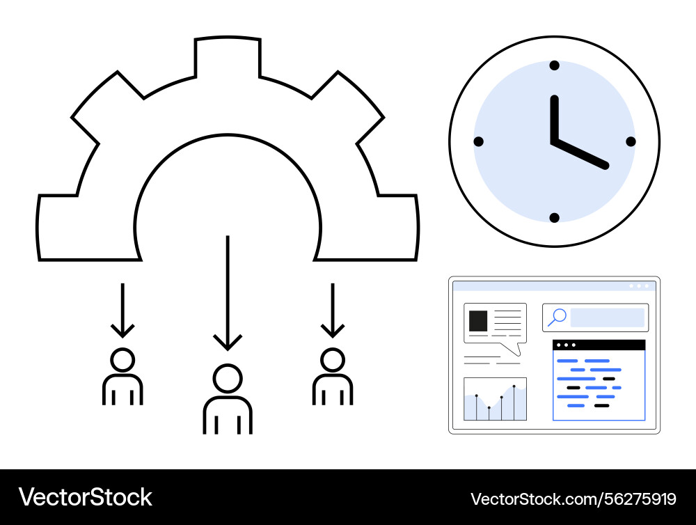 Workflow Automation optimiert Teamaufgaben Workflow Automation optimiert Teamaufgaben vektorbild