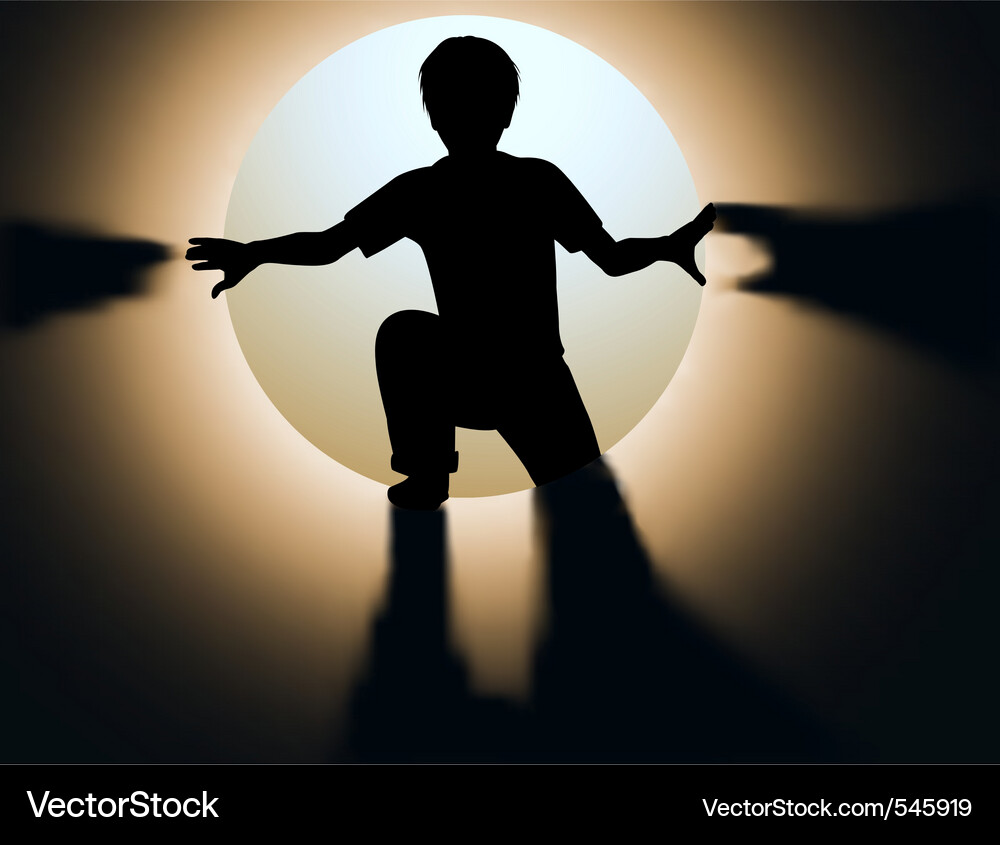 Young Boy Entering Tunnel Vector Image