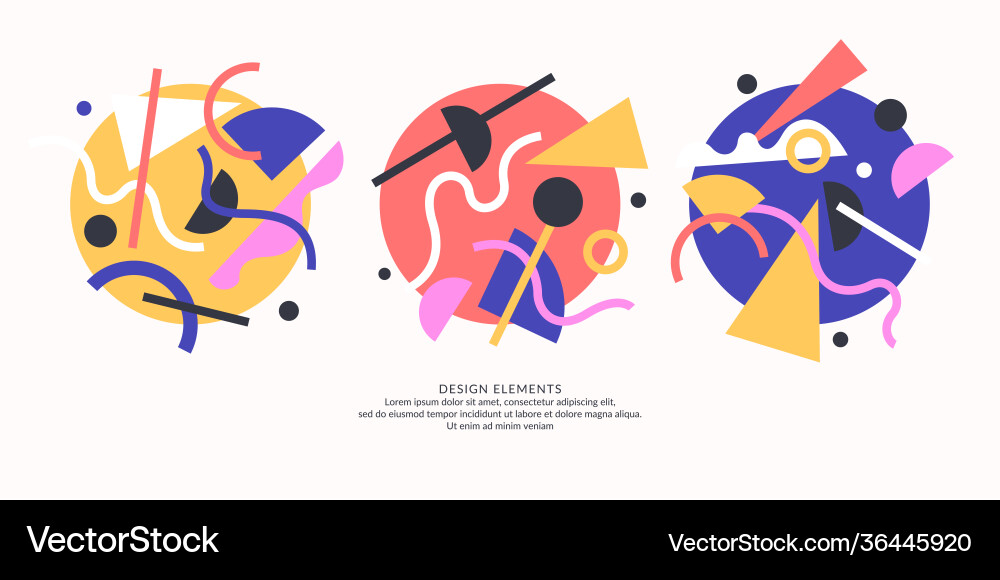 Abstract elements in retro style a template vector image