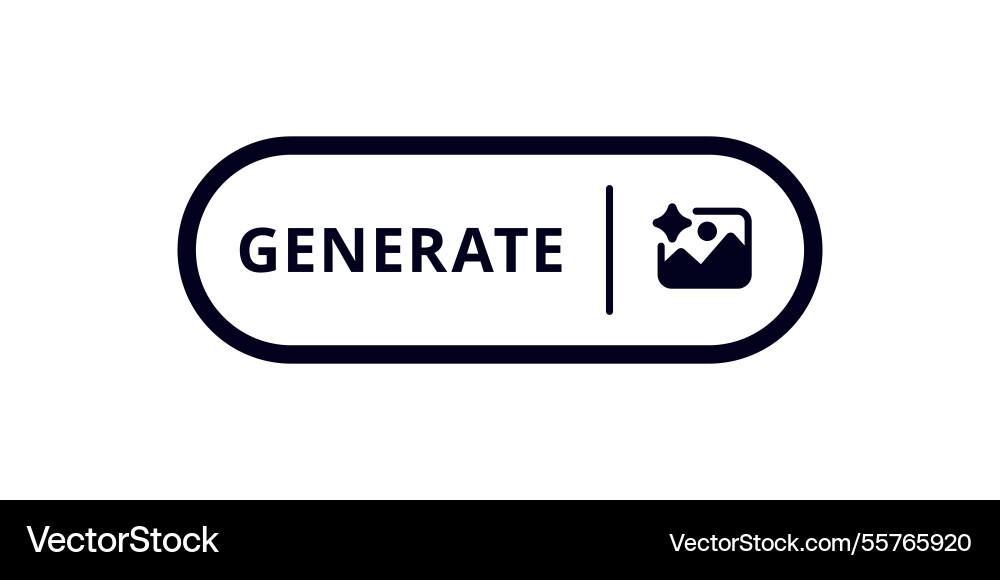 Button with generate text and image icon vector image