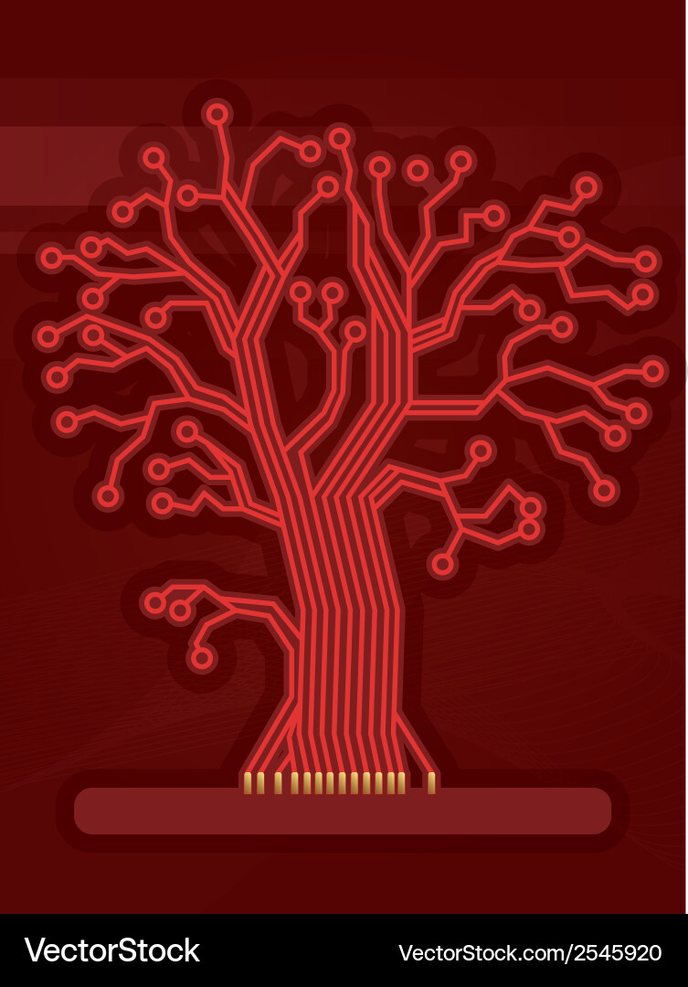Digital Circuit Tree vector image