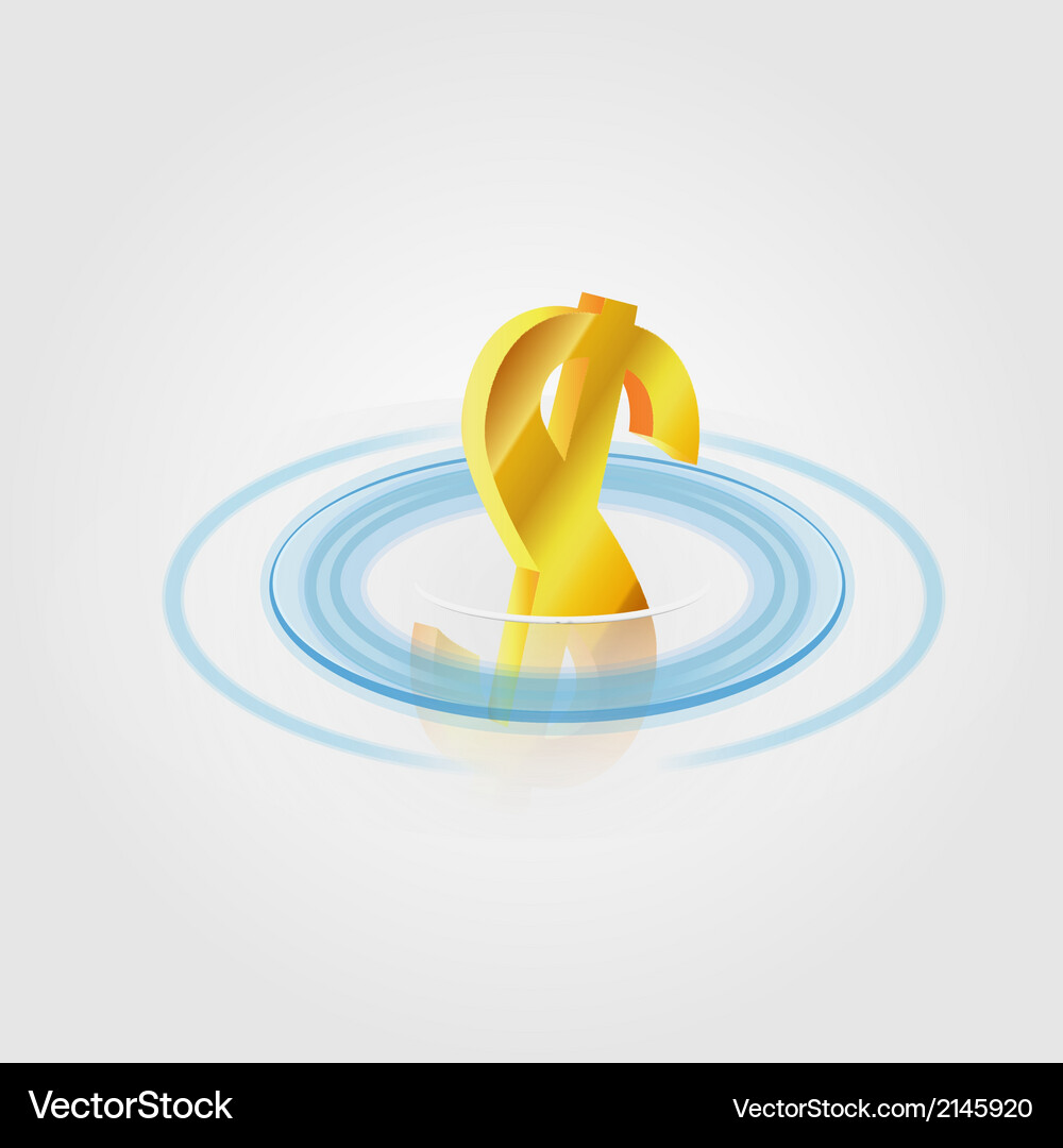 Dollar ripple currency – Royalty-Free Vector | VectorStock