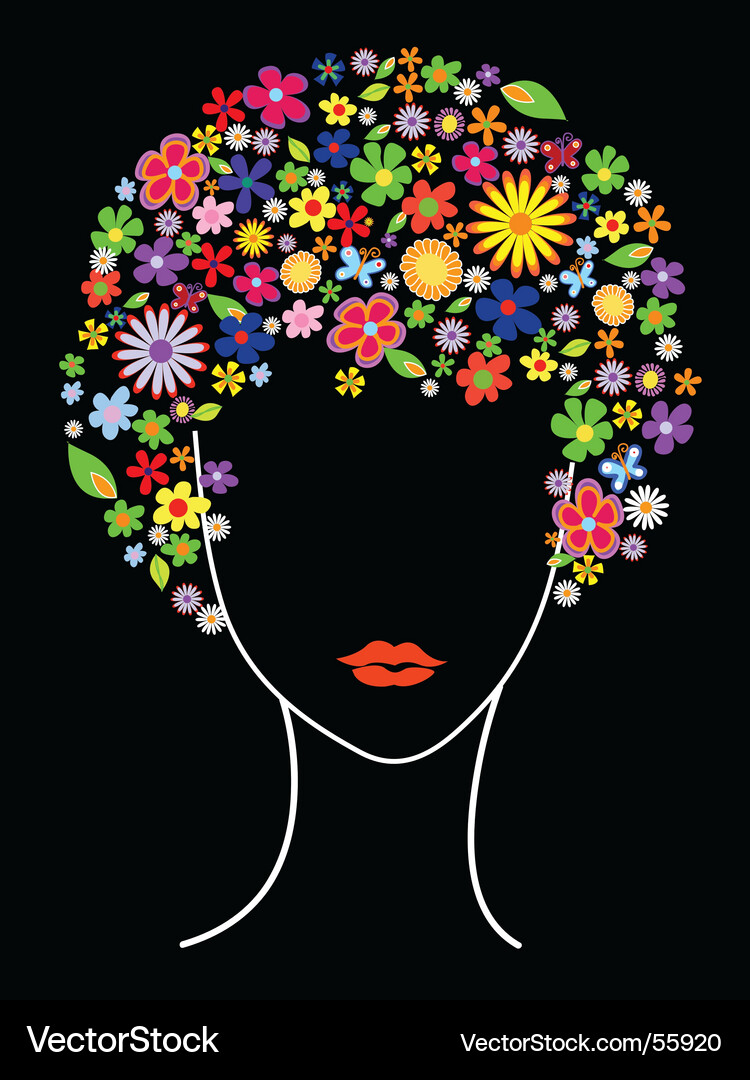 Elegant Floral Silhouette Vector Image