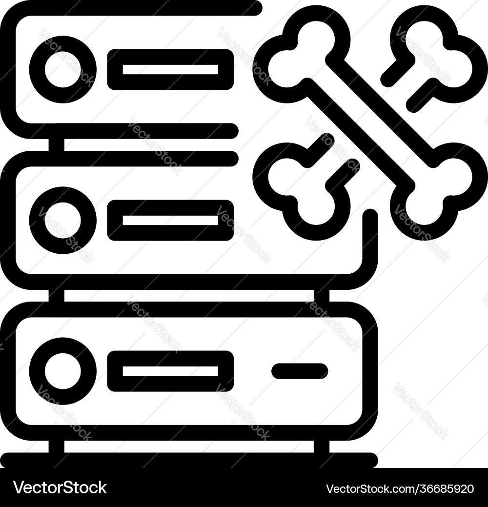 Malware computer icon outline style Vector Image