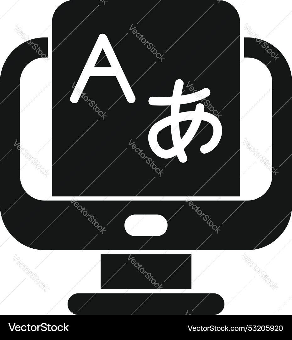 Online language learning course icon showing vector image
