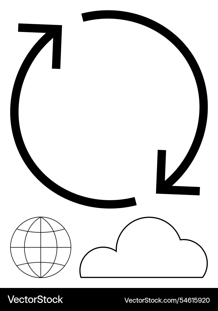 Recycling and cloud computing integration Recycling and cloud computing integration vector image