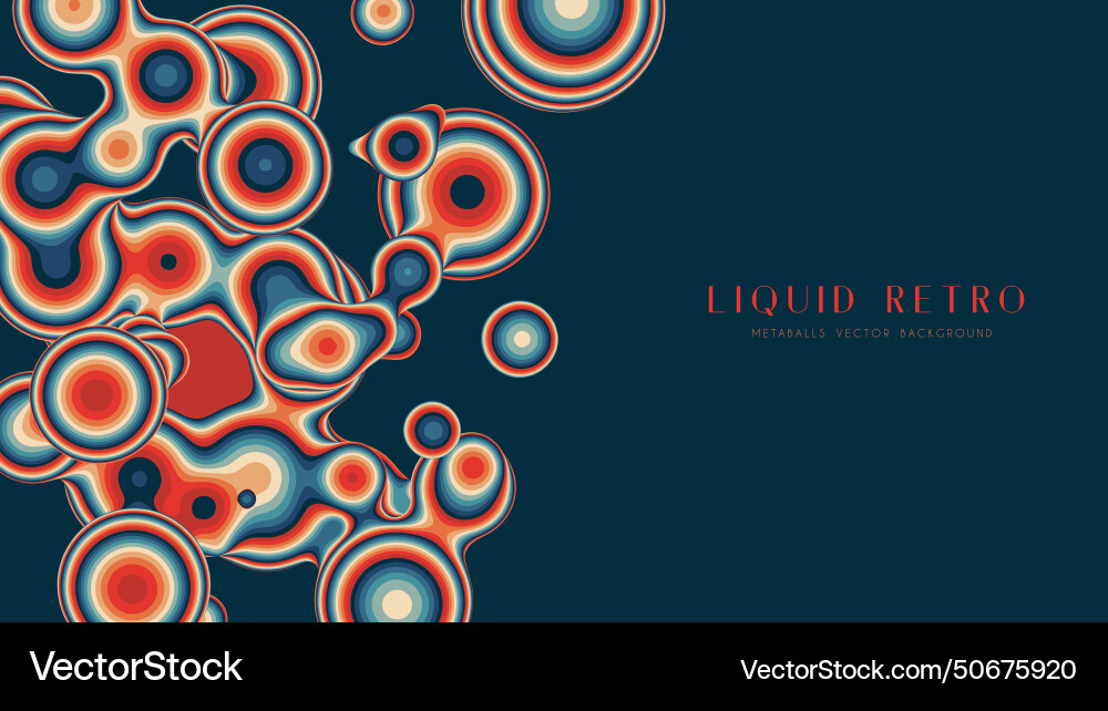 Retro Fluid Metaballs - Synthwave vector image